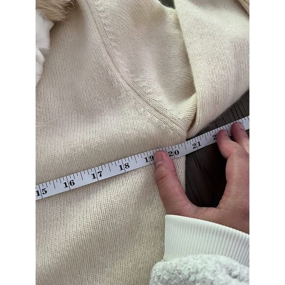 EUC VINTAGE Karen Kane Lambswool Angora Blend Fur Collar Cardigan Sweater - Picture 5 of 6